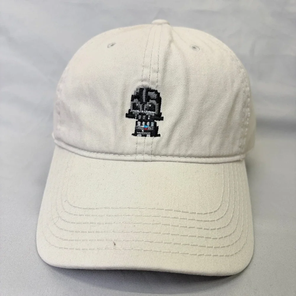 Star Wars Hat Darth Vader Pixel Art Mens OSFM Cream Baseball Cap 8-Bit
